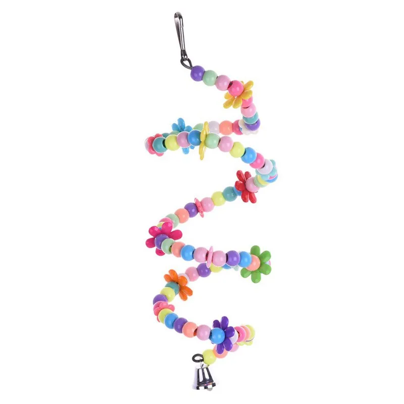 

Colorful 1.0M Parrot Toy Bird Products Beads Accessories Spiral Stairs Parrot Swing Practice Articles Small Bird Accessories