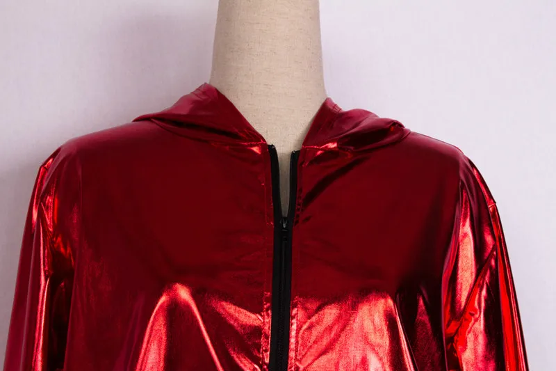 Весенне-осенняя женская красная куртка-бомбер одежда для сцены блестка feminina casaco танцевальное пальто в стиле хип-хоп