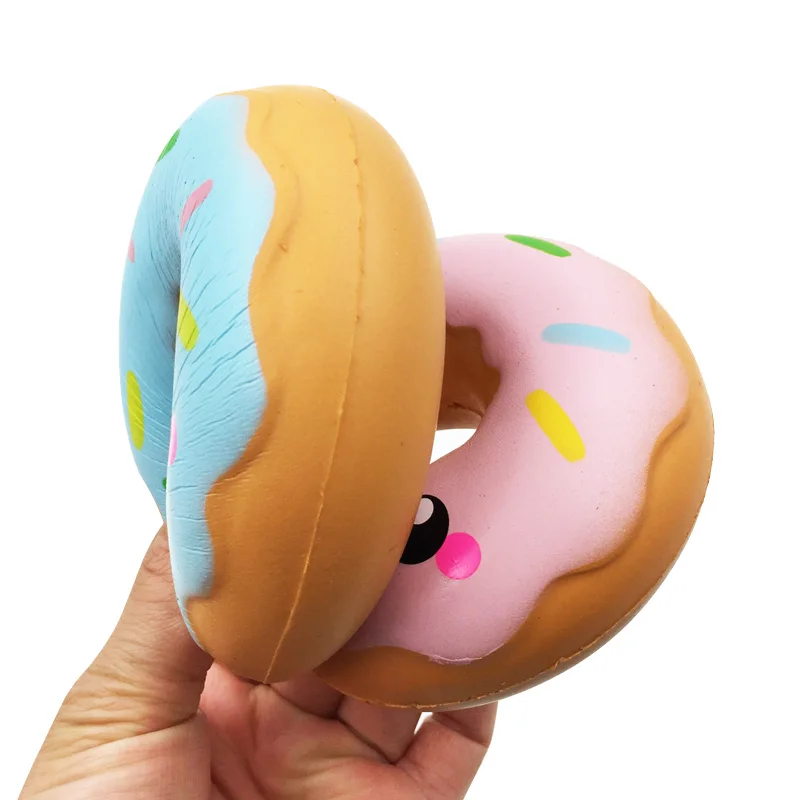 Каваи Джамбо медленно поднимающийся мультфильм лицо пончик сжимает мягкими DIY Декор Ароматизированная подвеска хлеб торт детские игрушки