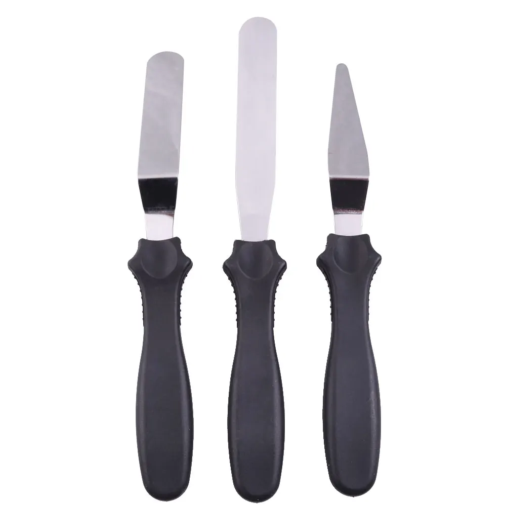 3Pcs Angled Straight Baking Pastry Spatulas Icing Cream Spread Cake Decoration Cutter Bakeware