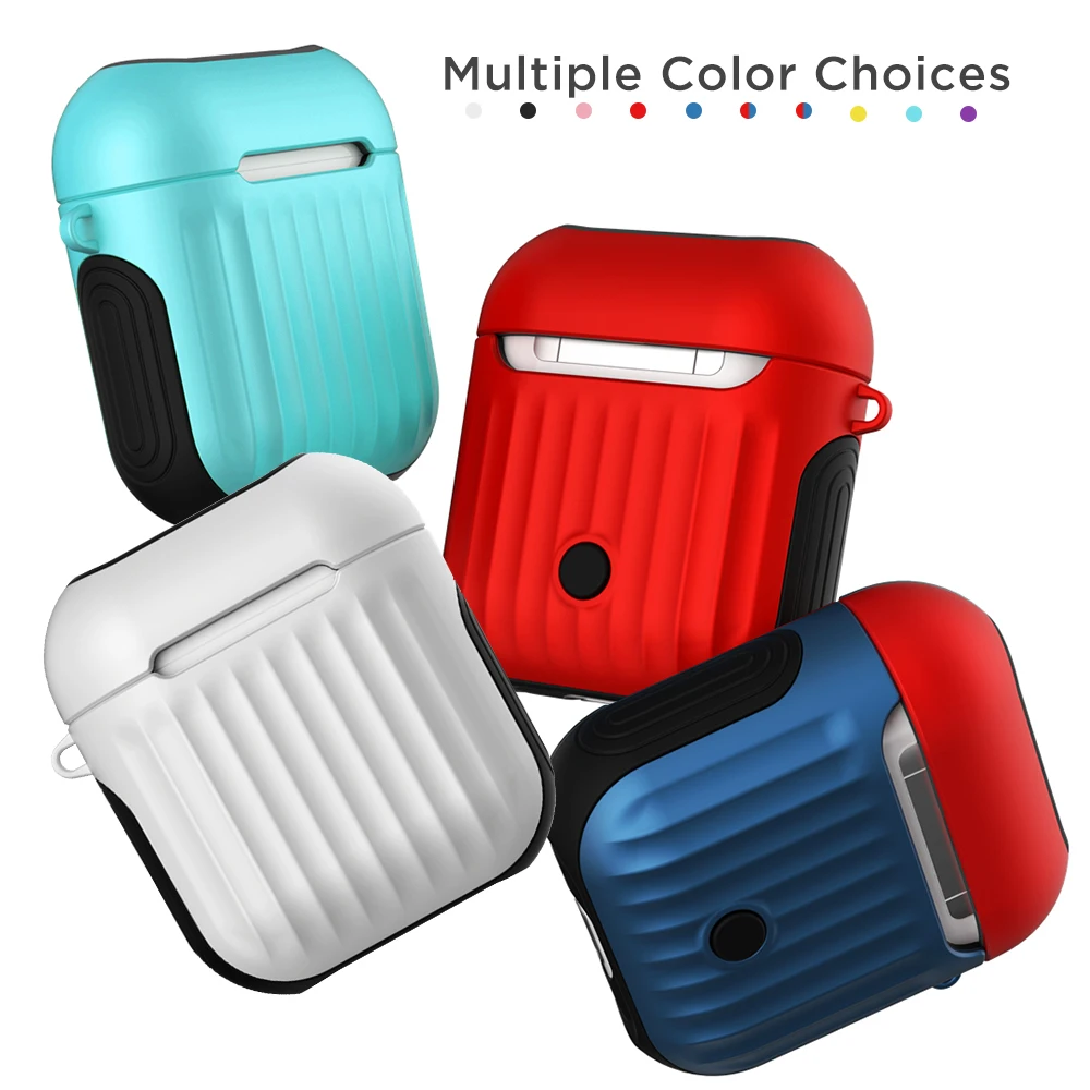 

2 in 1 Suitcase Shatter-resistant Shell For Airpods Headset Case Fashion Earphone Cover For Apple Airpods 2 1 Wired Charging box
