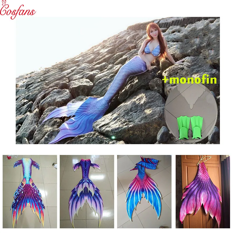 

New Bikinis Set Swimmable Adults Custom Mermaid Tails with monofin Kids Swimsuit Mermaid Tail Costume for Girls Swimming Cosplay