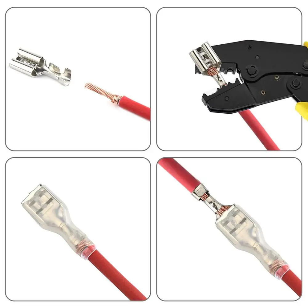 Инструмент для обжима щипцов для клемм провода AWG26-16(0.5-1.5mm²) с 270 шт. 2.8 мм 4.8 мм 6.3 мм Штекерные / гнездовые соединители для клемм провода