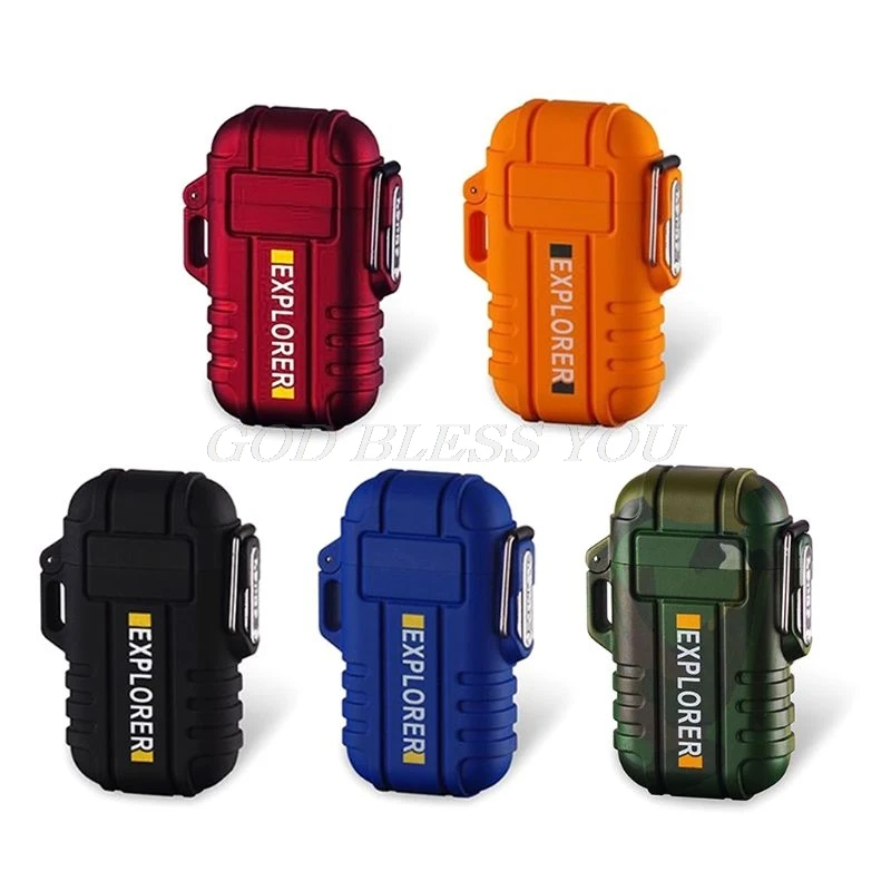 

Waterproof Double Arc USB Rechargeable Charging Electric Metal Cigarette Plasma Pulse Lighter Outdoor