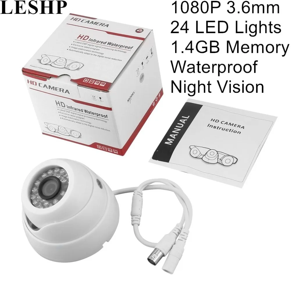 

LESHP 3.6mm 1080 HD Security Camera 24 LED Lights Night Vision Waterproof Outdoor Security Surveillance 80 degree viewing angle