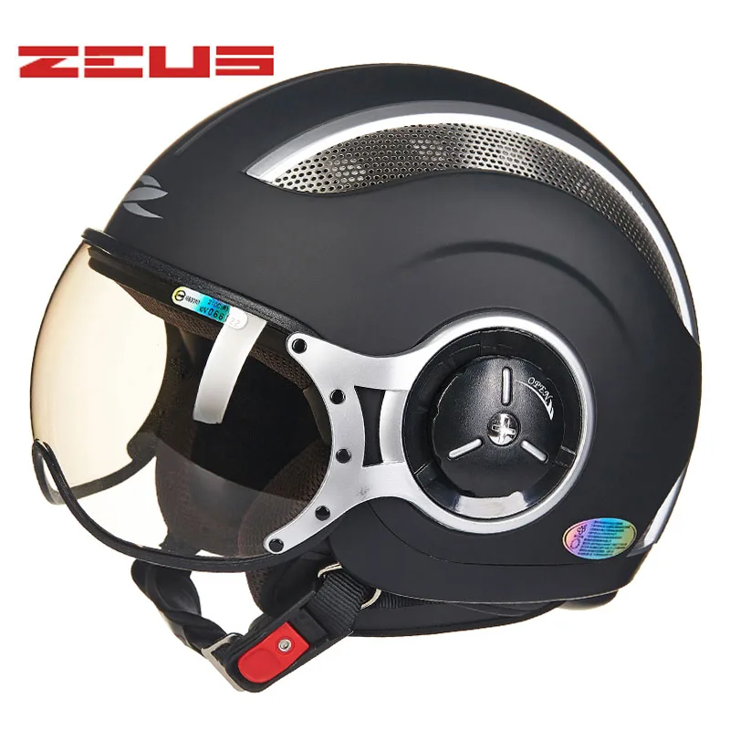ZEUS moto rcycle винтажные шлемы мужские мото шлем точка одобрить Ретро Женщины велосипед Скутер 4 Сезона Женские шлемы - Цвет: Matte