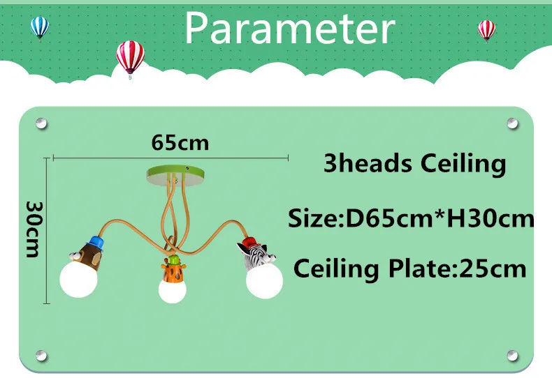 Освещение для детской комнаты, современный подвесной светильник с 3 головками в виде животных, светодиодный светильник для детской спальни для гостиной, украшение для потолка, лампы