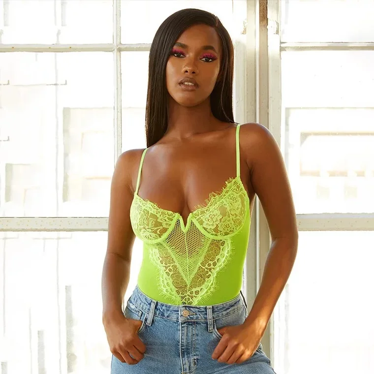 Ellolace النيون الدانتيل شبكة أنيقة ارتداءها النساء الإناث بذلة عارية الذراعين شفافة مثير bodycon تصرف الهيئة الصيف الأبيض داخلية Ellolace النيون الدانتيل شبكة أنيقة ارتداءها النساء الإناث بذلة عارية الذراعين شفافة مثير bodycon تصرف الهيئة الصيف الأبيض داخلية