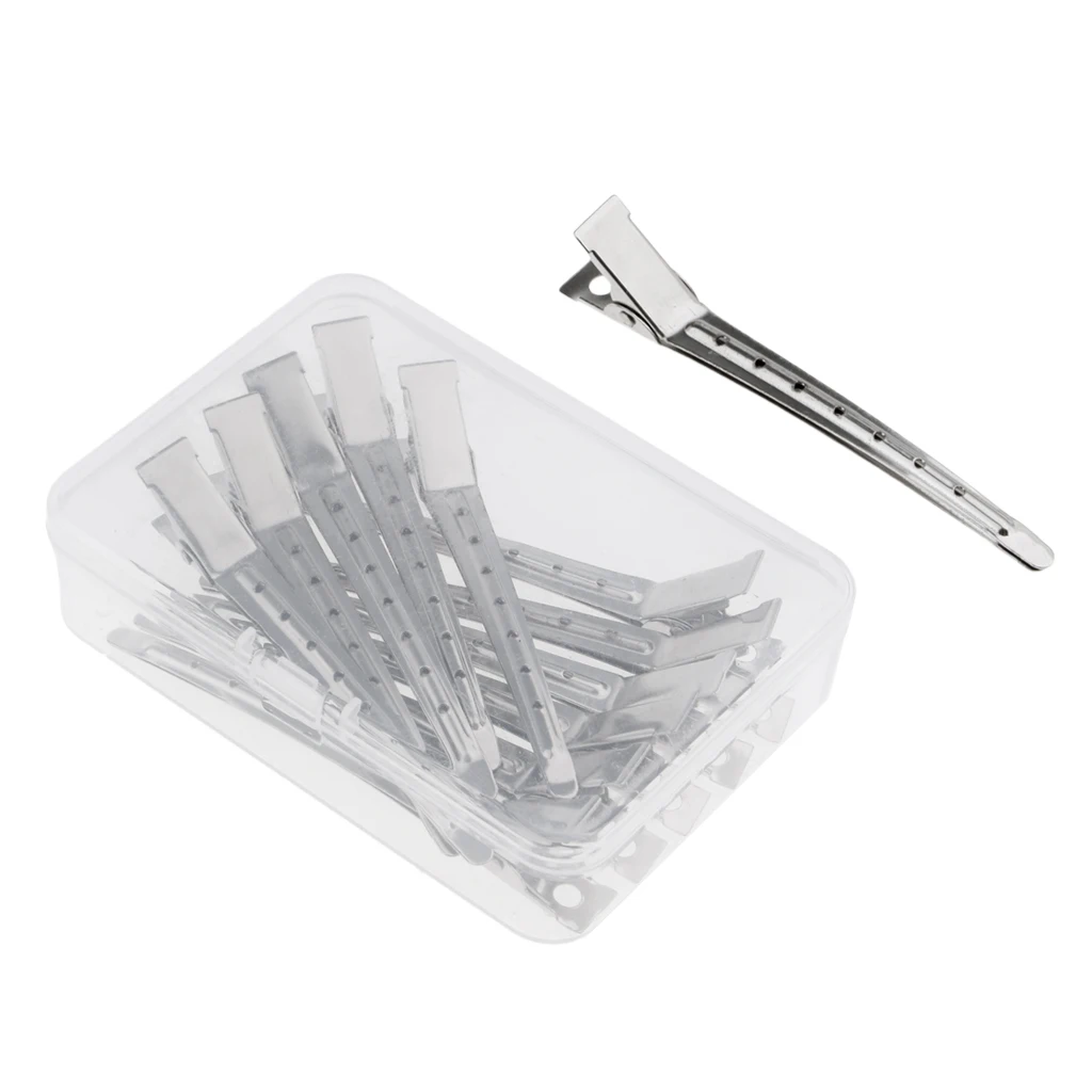 12pcs/Box Hair Long Section Clips Salon Cutting Styling Hairdressing Clamps