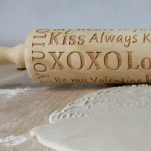 День Святого Валентина буквы Скалка буквы гравировка узор дерево тиснением Скалка печенье