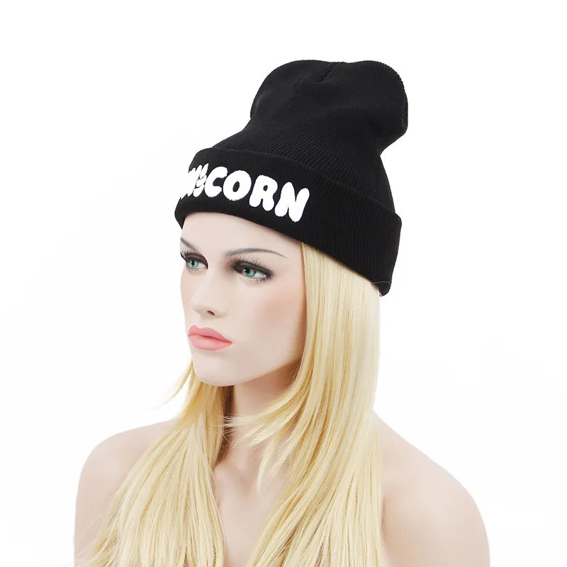 Embroid UNICORN зимние женские шапки мужские Skullies Модная брендовая теплая шапка Кепка в стиле хип-хоп Черный Серый Gorros хип-хоп Уличная