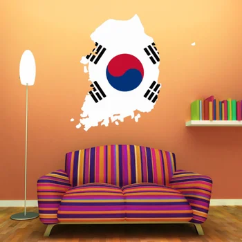 

Flag Map of South Korea Wall Vinyl Sticker Pattern Custom Home Decor Wedding PVC Wallpaper Fashion Design Poster