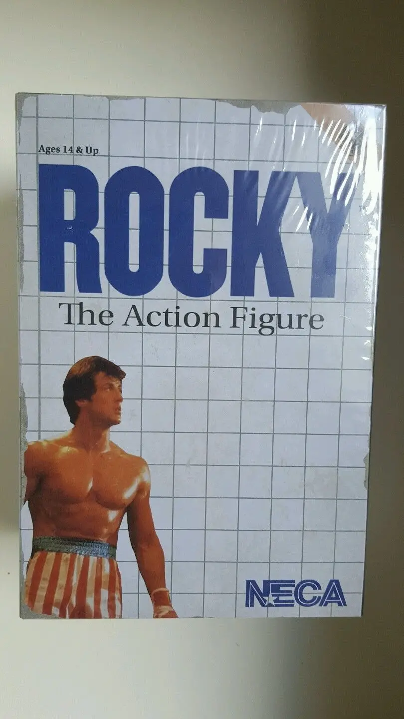 NECA 7 inches Rocky Sylvester Stallone Classic Video Games Appearance 1987 Figure Model With Box Children Collections 