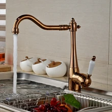 Одной ручкой розовое золото полированный Поворотный бортике одно отверстие Кухня Раковина смесители, смесители и краны Cozinha Torneira