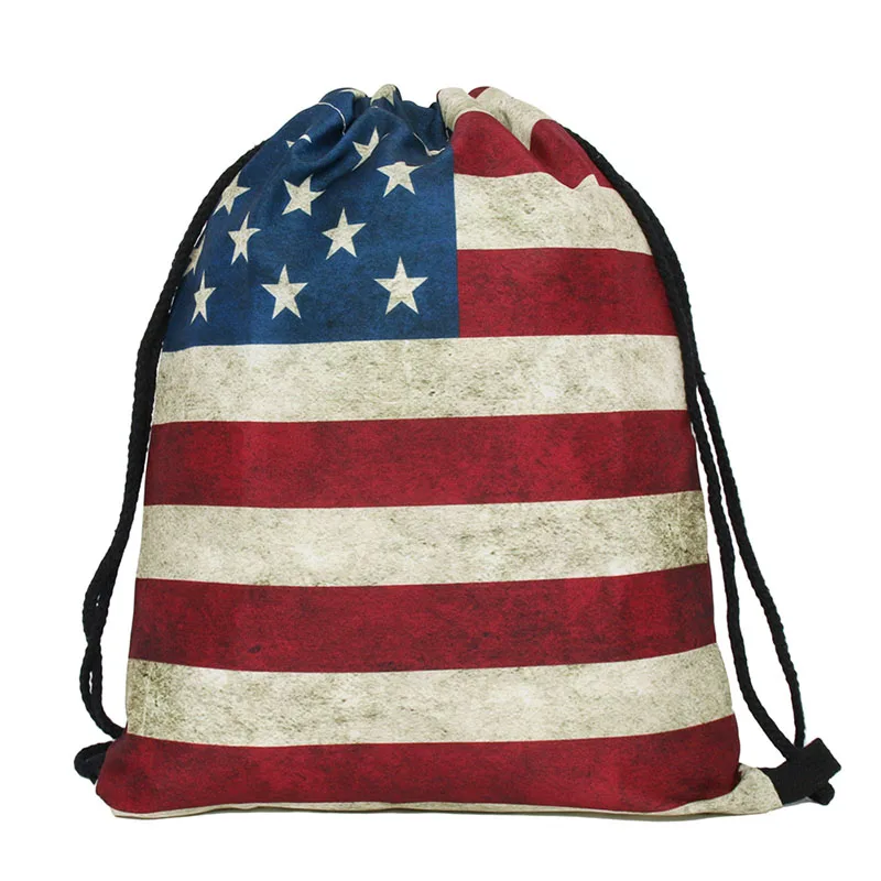 Drawstring Bag With Rope Watermelon Pattern Polyester Backpacks Women Men Travel Storage Package Teenagers backpack organizer
