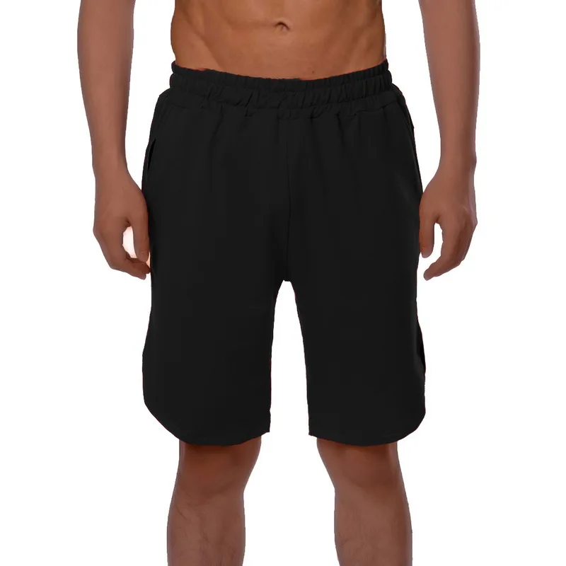 Sfit мужские повседневные летние шорты на шнурке спортивные мужские однотонные шорты больших размеров - Цвет: black