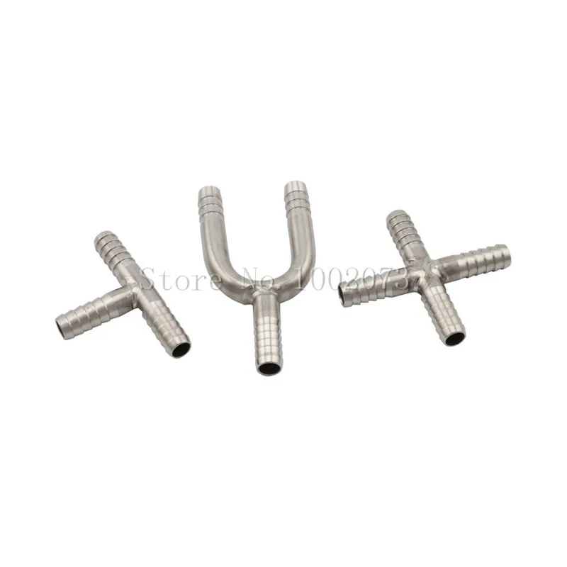 Stainless Steel U Shaped Hose Barb Tee 3-Way T-Shape 4-Way Beer Hose Splicer Connector Cross Fittings for Home Brewing Beer Line (1)
