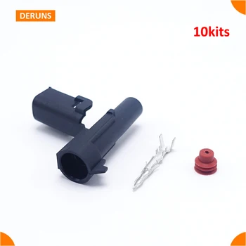 

10 Kits Delphi Male 1Pin Auto Waterproof Electrical Wire Connector Plug Set