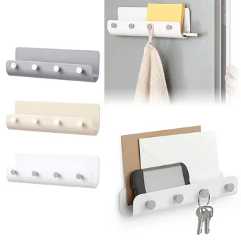 

ABS Bathroom Shelves With Hooks Wall Mount Bathroom Shelf Bath Storage Rack Hook