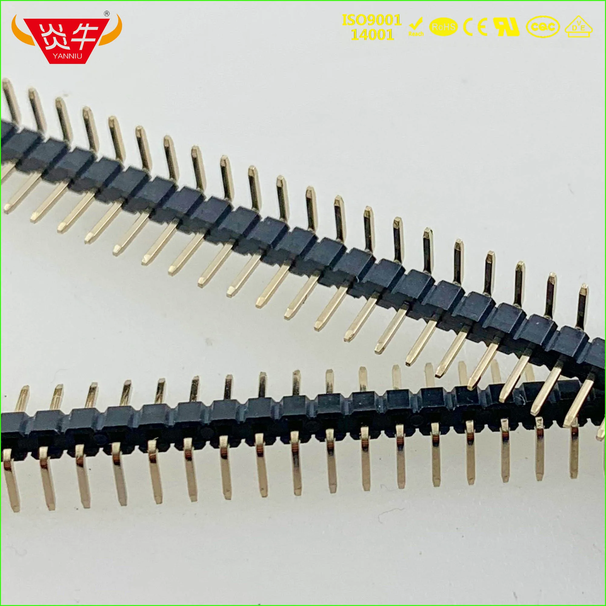 2,0 мм Шаг 1X40P 40PIN штекер полосы соединитель однорядные разъемы прямоугольный штыревой разъем выдерживает высокие температуры позолоченный