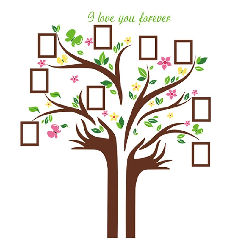 1 Set Family Tree Photo Frame Removable Wall Sticker Love Tree