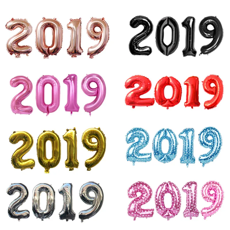 

4Pcs 32inch 2019 Number Foil Balloons Digit Air Ballons Happy New Year Christmas Decorations Letter Balloon Event Party Supplies