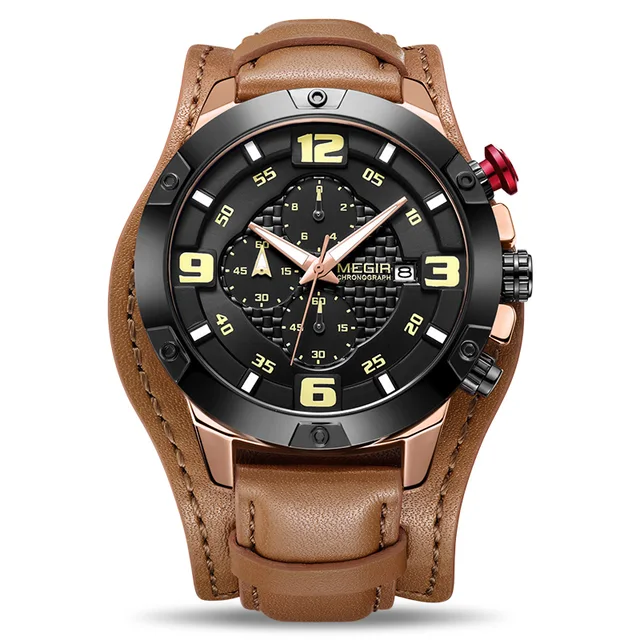 Buy MEGIR Big Mens Watches Luxury Brand Chronograph