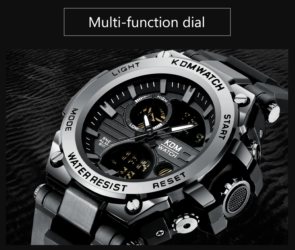 Relogio Masculino KDM Модные мужские спортивные часы мужской светодиодный цифровой кварцевые наручные часы мужские лучшие брендовые роскошные Цифровые часы