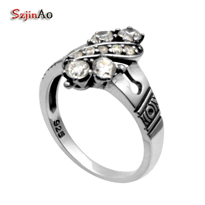 

Szjinao wholesale fashion 925 silver ring antique jewelry replica Victoria cubic zirconia silver women cocktail ring