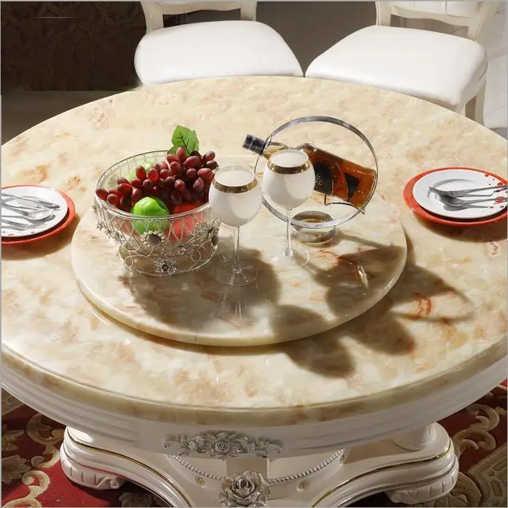 Modern Style Italian Dining Table, 100% Solid Wood Italy Style Luxury round Dining Table set o1102