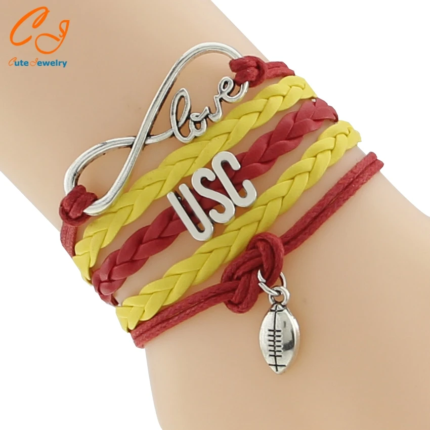 USC Sports Fans Red and Yellow Hot Feeling Fans Bracelet infinity and