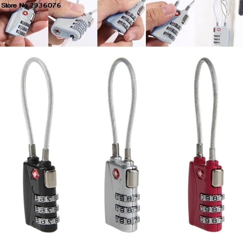 

TSA Resettable 3 Digit Combination Lock Travel Luggage Suitcase Code Padlock Metal Drop Shipping