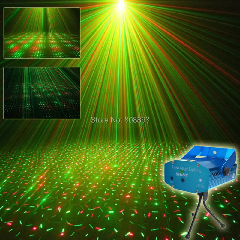 ESHINY Mini R & G Sound Laser Full Stars проектор клубный бар светильник s Dance Disco семейные вечерние