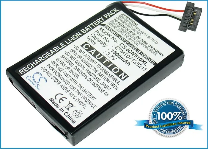 Навигатор GPS Аккумулятор для NAVMAN iCN 510 520 530 iCN550 (P/N E3MT07135211) 1500 mAh|gps battery|battery for gps