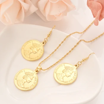 

Bangrui uk uk peso coin Gold Color & Brass,Arab/Africa jewelry set women girl souvenir gift