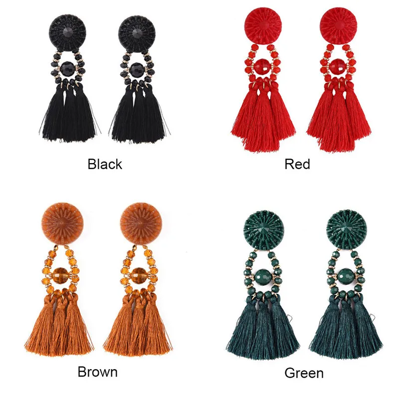 2018 Brincos Женский Бренд Boho висячие серьги с бахромой винтажный этнический