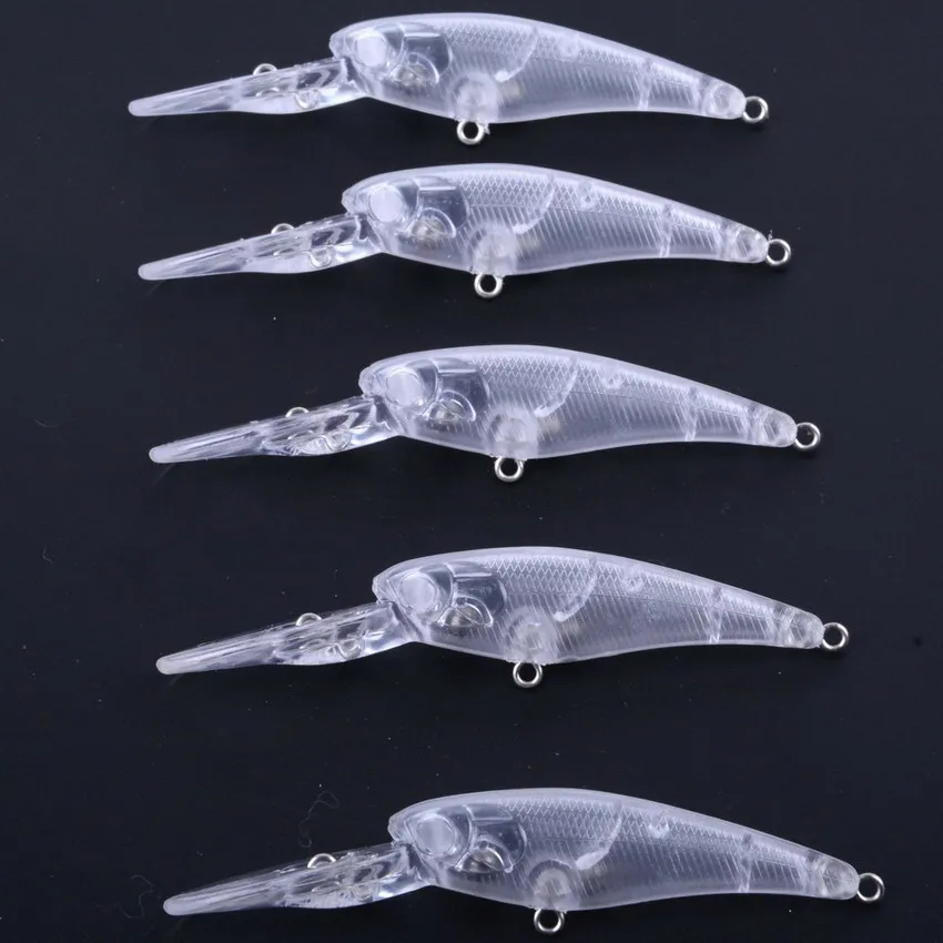 5 قطعة فارغة الصلب الصيد السحر Crankbait Vib أسماك Wobblers غير مصبوغ الصيد إغراء الهيئات المياه العذبة سمك لوري معالجة