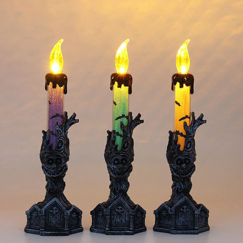 

LED Candle Light For Halloween Party Decoration Skeleton Ghost Hand Shape Electronic Flameless Candle Lamp Ghost House Props