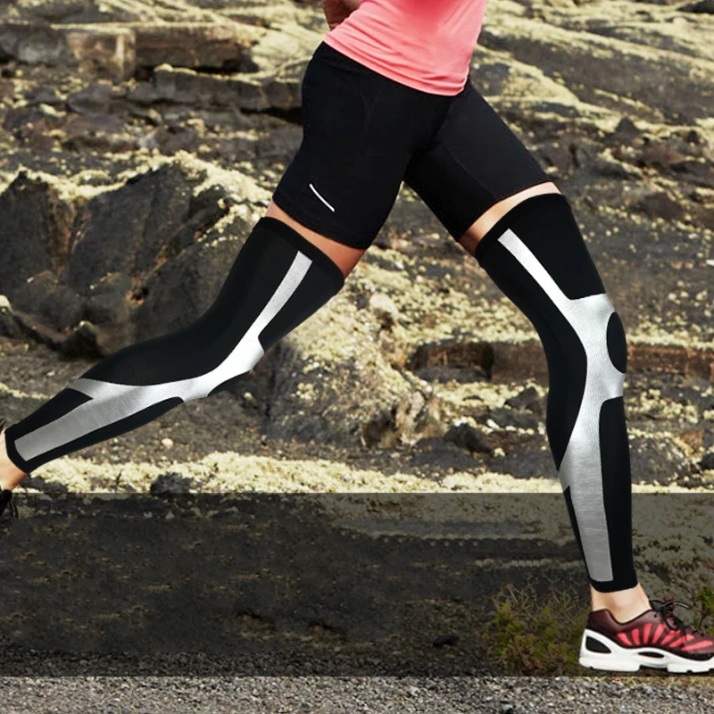 1 قطع الرياضية الركبة حماة تنفس طويل الركبة Legwarmers ضغط العجل كم الكرة الطائرة كرة القدم تشغيل الركبة يدعم