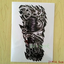 Waterproof Temporary Tattoo Sticker 21*14.5cm 3D robot arm Water Transfer Flash tattoo Fake Tattoo for men