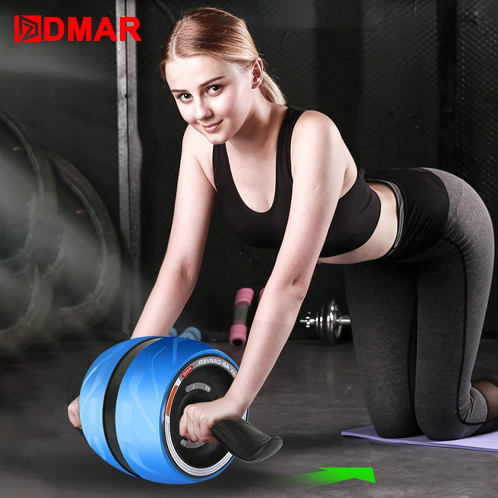 

DMAR Silent TPR Abdominal Wheel Roller Trainer Fitness Equipment Gym Home Exercise Body Building Ab roller Belly Core Trainer