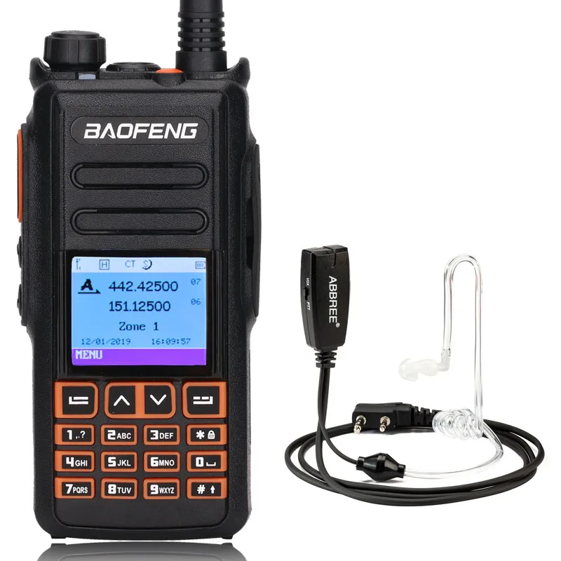 BaoFeng DM-X DMR цифровая рация с GPS Запись голоса УКВ двухдиапазонный 136-174 и 400-470 МГц ham двухстороннее радио - Цвет: add headset