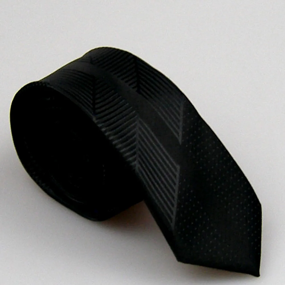 LAMMULIN новые мужские галстуки для костюма косой Полосатый горошек Шелковый галстук микроволокнистый жаккард тощий галстук 6 см Свадебный, вечерний галстук - Цвет: black