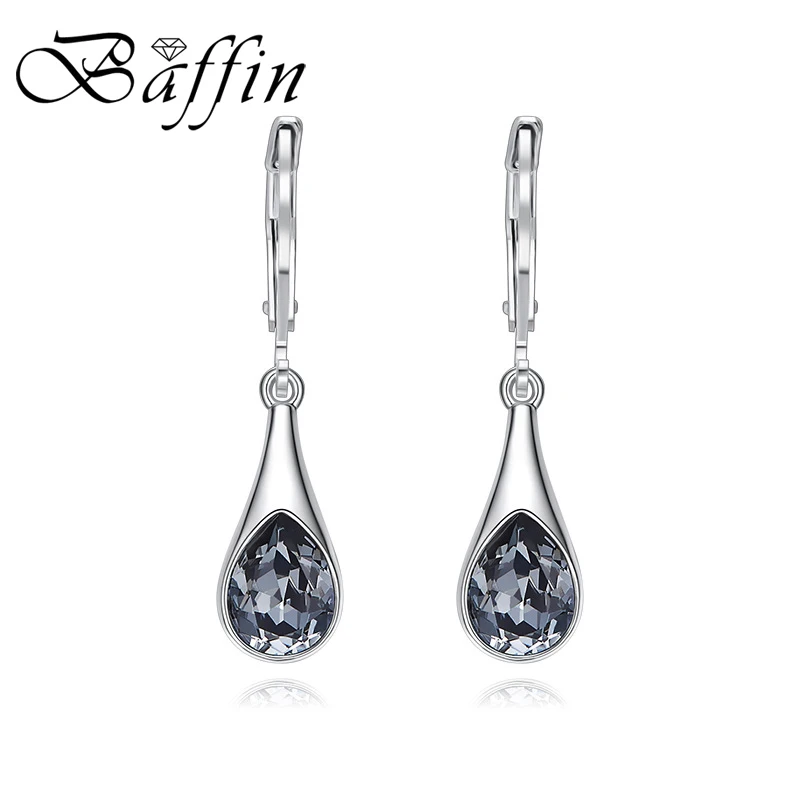 

BAFFIN Vintage Retro Drop Earrings Crystals From SWAROVSKI Silver Color Hanging Piercing For Women Fashion Party Accessories