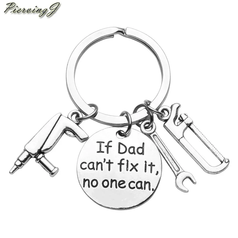 

PiercingJ Love you daddy/If Dad can't fix it,no one can Keyring,Repair Tools/ hand saw/axe/shovel Keychain Ring,Fathers Day Gift