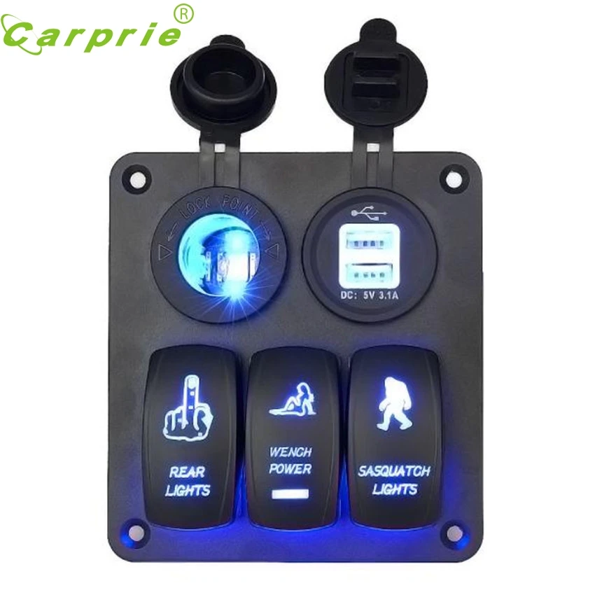 

CARPRIE Super drop ship 5Gang Waterproof Car Auto Boat Marine LED Rocker Switch Panel Circuit Breakers Mar714