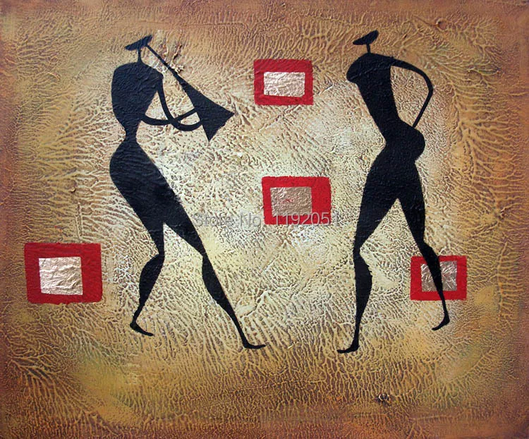 

abstract canvas painting happy dance vintage style frameless murual prints modern decoratie art free shipping