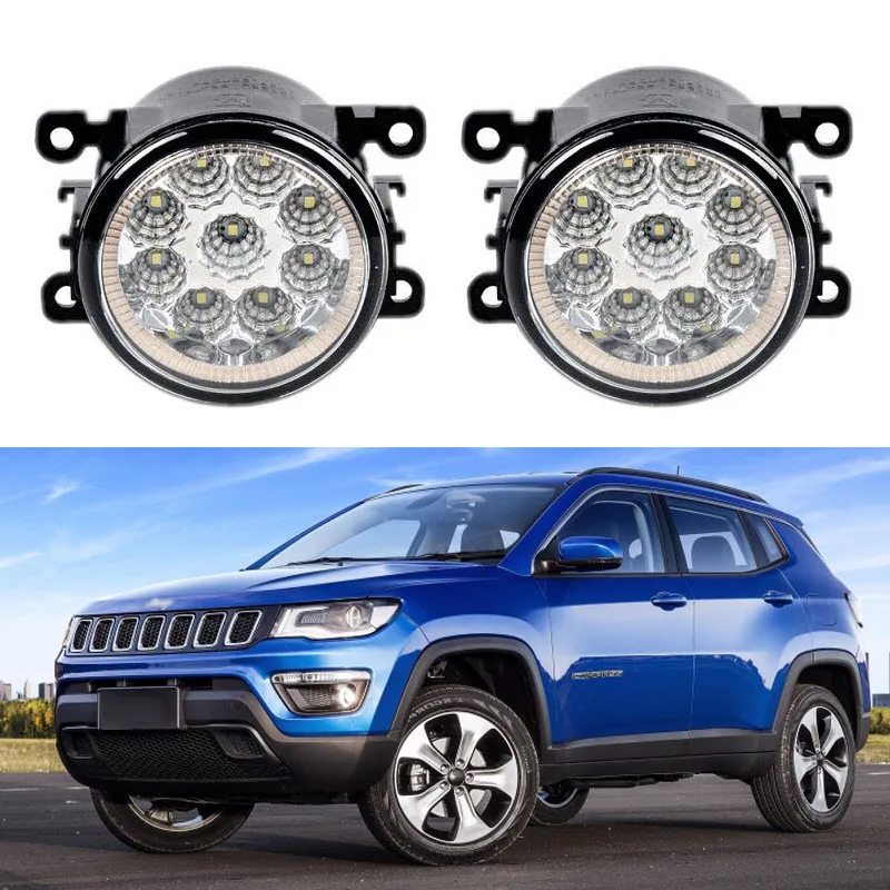 Car Styling For Jeep Compass 2017 9 Pieces Leds Chips LED Fog Light