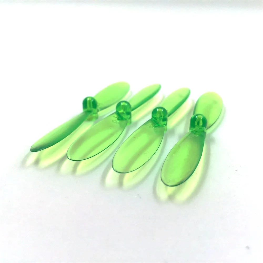 F Cloud 4pcs RC Quadcopter Propeller Blade Hubsan X4 H107L H107C H107D Propeller Transparent Blue Green