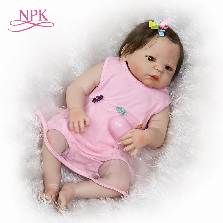 

NPK pre-order reborn baby doll Gifts for children on Christmas real gender touch full vinyl girl doll